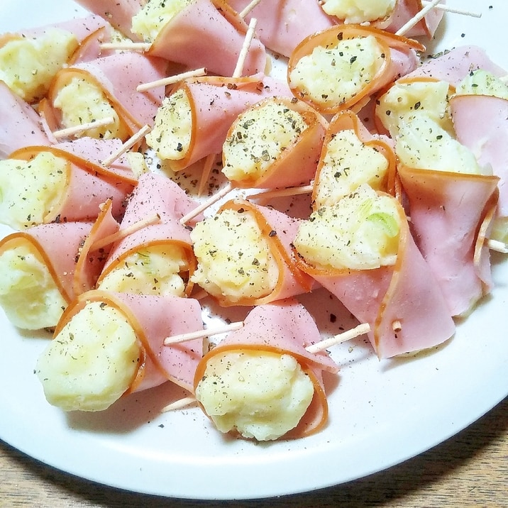 オードブルやお弁当に♡ハム巻きポテトサラダ